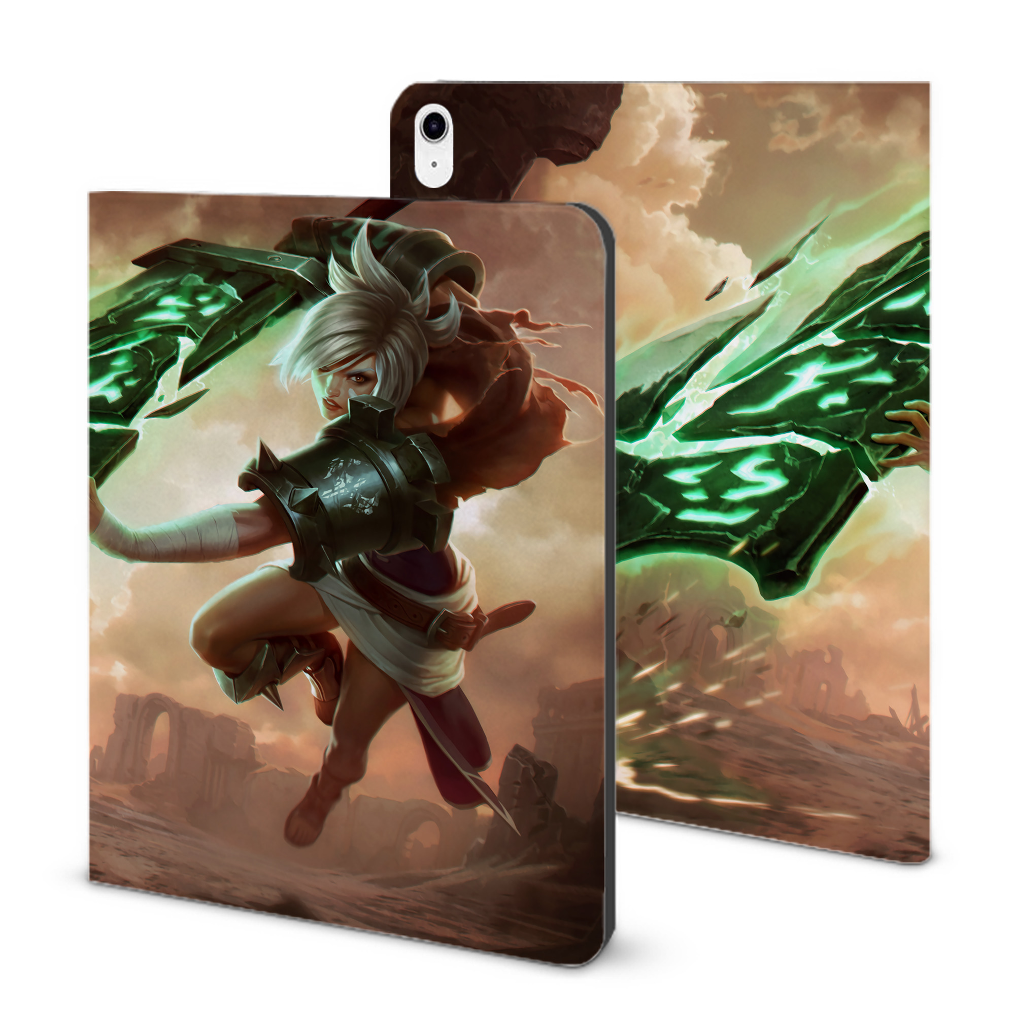 （画像用） リーグ・オブ・レジェンド League of Legends LOL IPad ケース ブック型 PUレザー TPU 耐衝撃 軽量 薄型 ペン収納なし 全面保護 IPad 各モデル対応